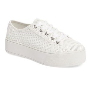 Steve Madden Leather Perforated Platform Sneaker